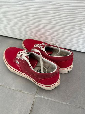 Vans basses femme rouges et blanches