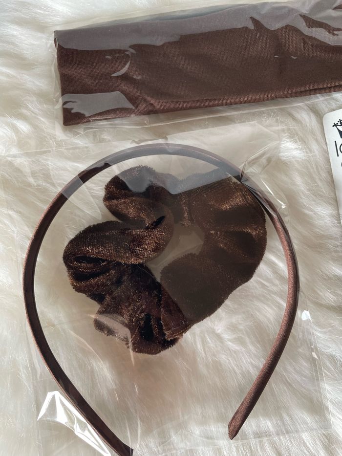 Lot accessoires pour cheveux marron foncé - photo numéro 2