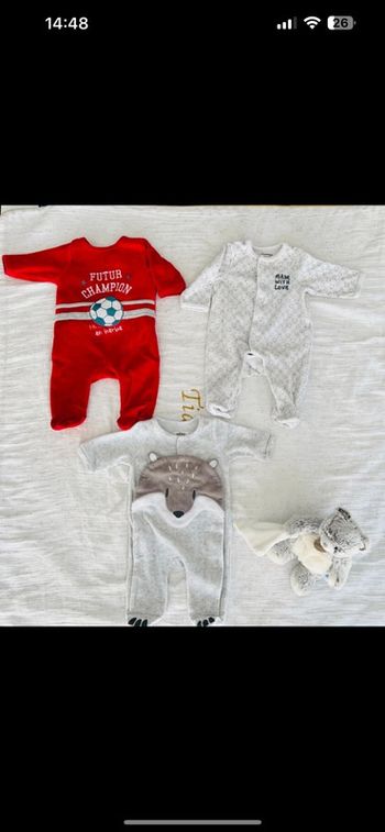 Lot de 3pyjama 1mois