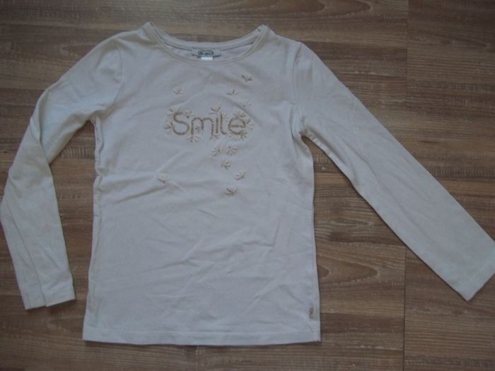 T-shirt ml blanc Smile Okaïdi(1) 8 ans