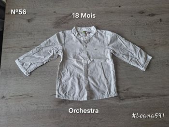 🌷N°56🌷Chemise Longues Manches - Orchestra - 18 Mois🌷