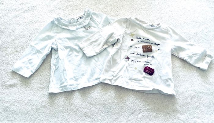 Lot de 2 tee-shirts manches longues « tape à l’œil » 9 mois
