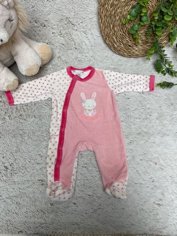 Pyjama en velours rose - Mes petits cailloux - 1 mois 