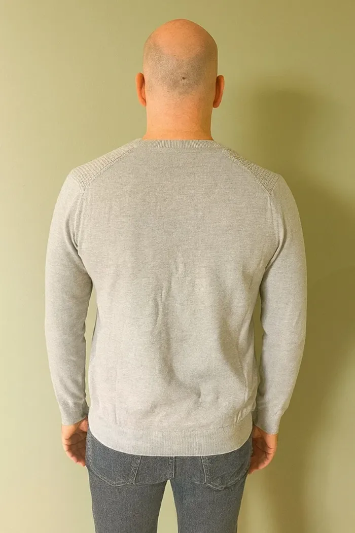 Pull Celio Les Essentiels - Taille M - Gris clair texturé - photo numéro 2
