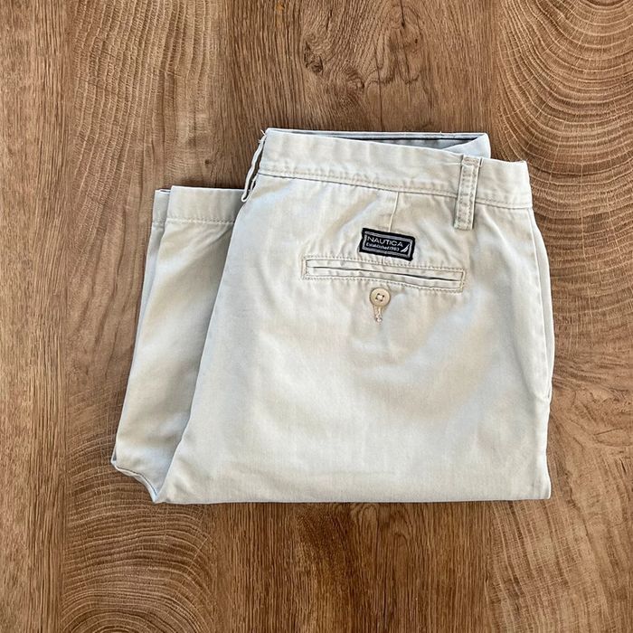 Short chino crème Nautica pour homme, taille W 34 (44 taille française)