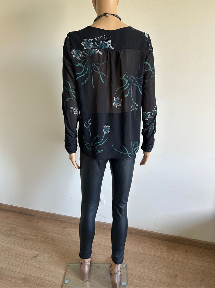 Blouse noire et imprimée à manches longues LPB Woman taille S TBE - photo numéro 6