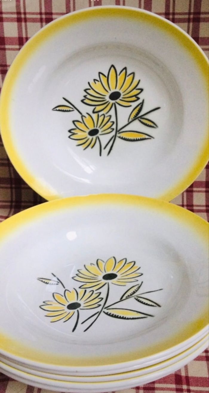 6 assiettes creuses vintage année 60 - photo numéro 2