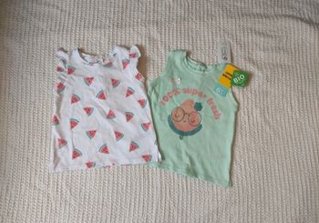 Lot de 2 débardeurs 1 an