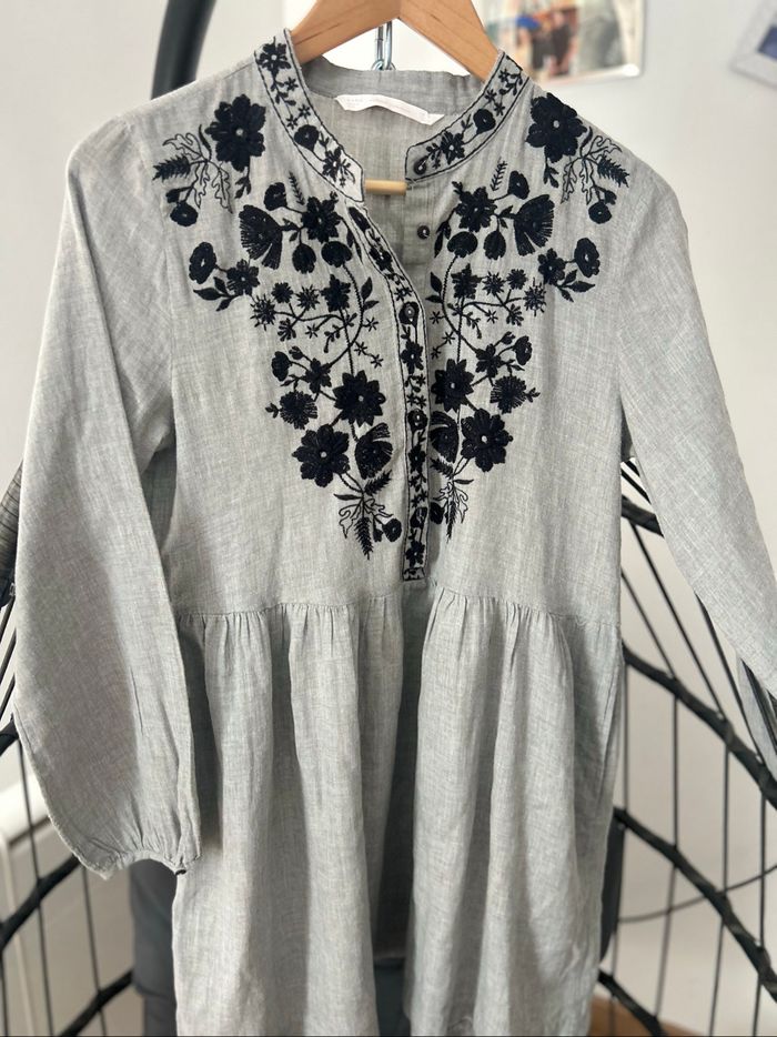 Robe grise Zara manches longues - photo numéro 3
