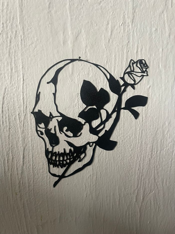 Art Mural - Tete de Mort Fleur