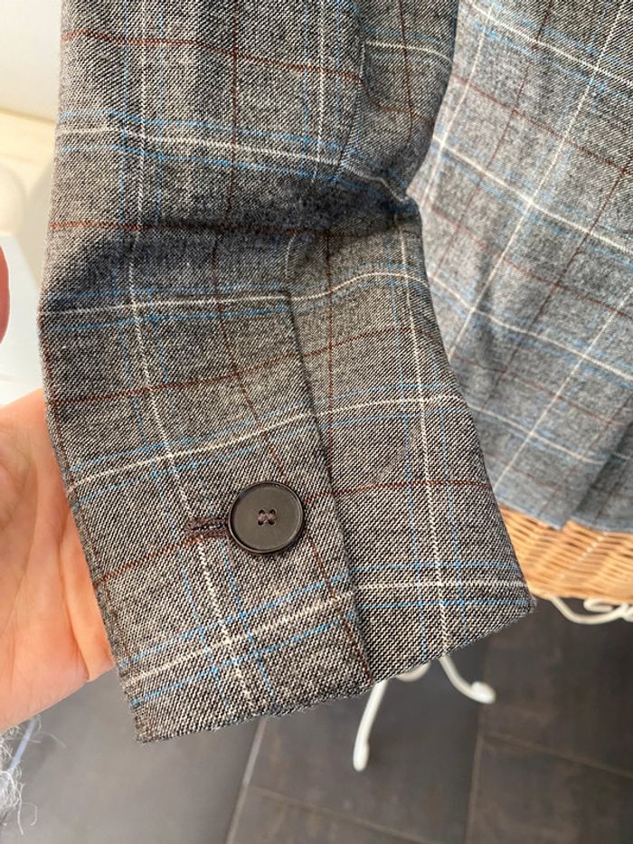 Blazer Mango gris à carreaux taille 34 / S - photo numéro 6
