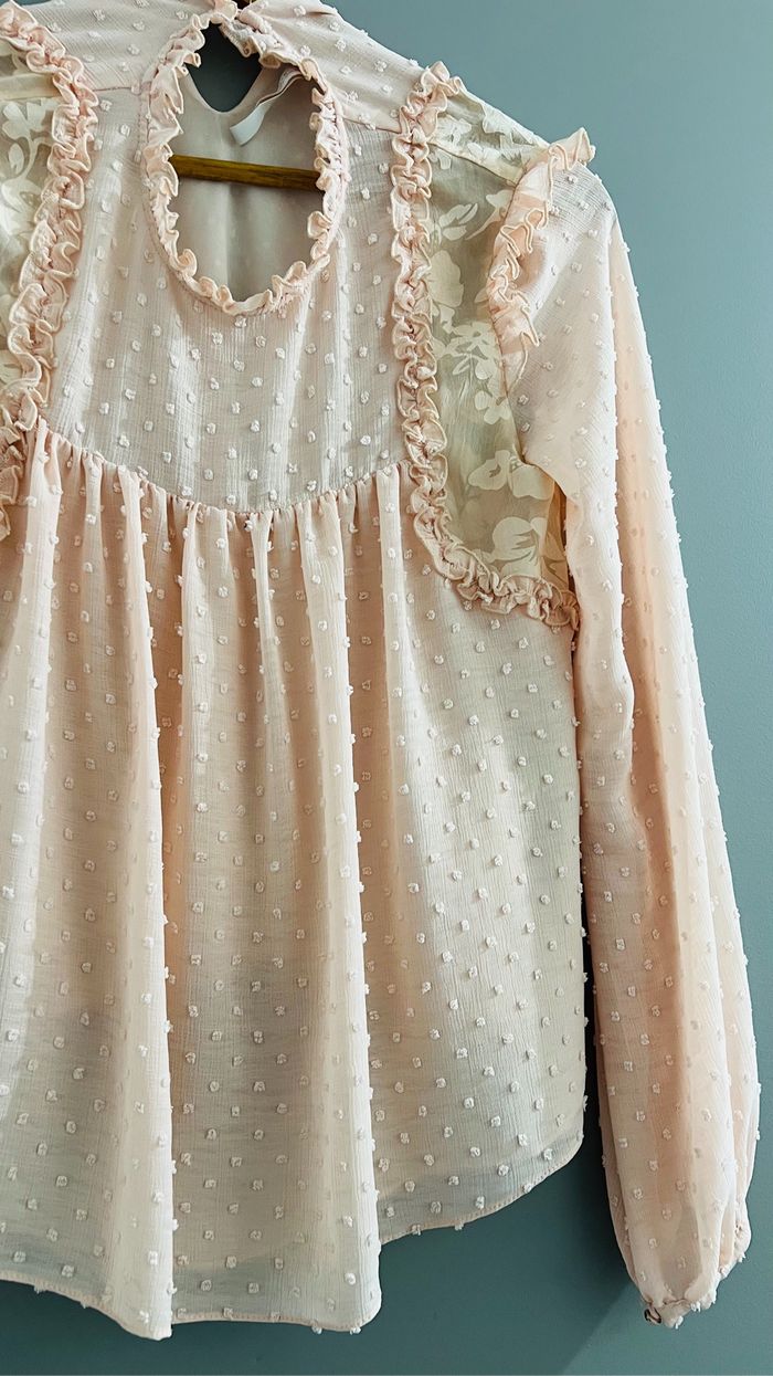 Chemisier vintage blouse manches longues Zara Taille XS rose - photo numéro 8
