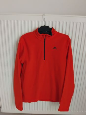 Pull polaire queschua fille 12 ans rouge vermillon 