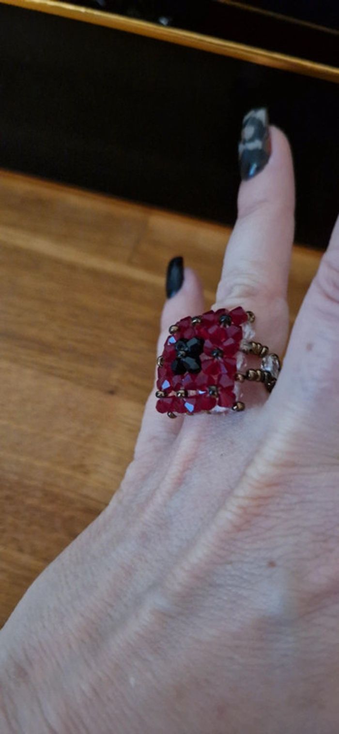 Lot 2 bagues perles strass - photo numéro 5