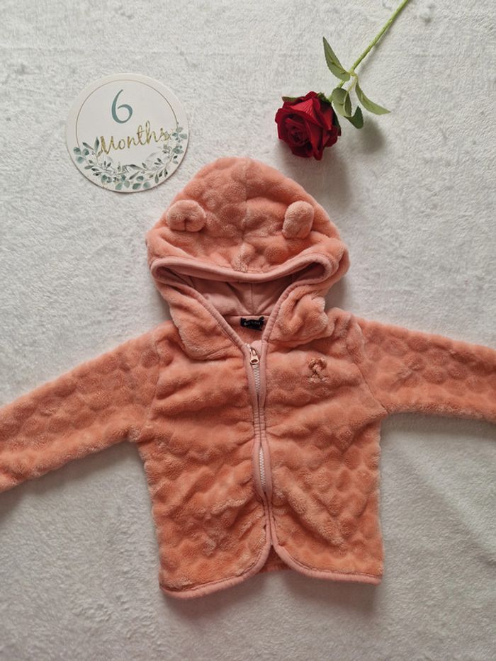 Veste polaire orange avec capuche