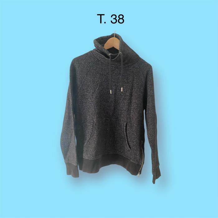 H&M Pull col relevé noir/gris Taille 38