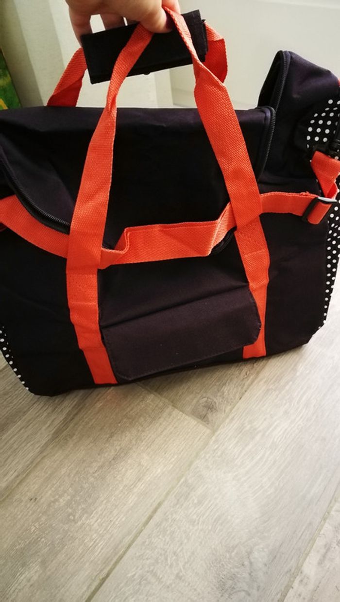 Sac en tissu bleu foncé à pois - photo numéro 4