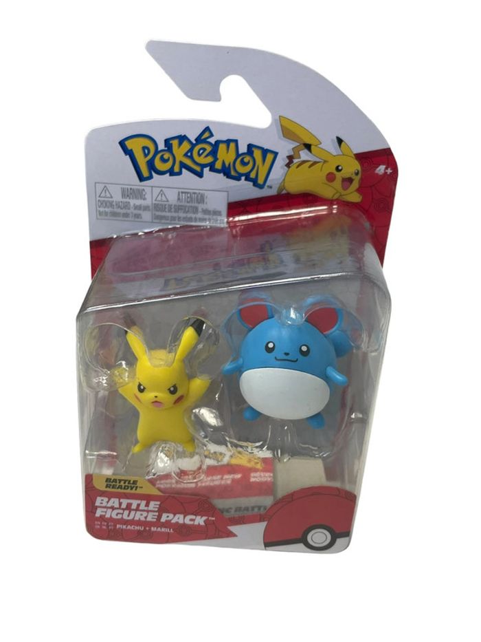 Figurines x 2 Battle Figurine Pack Pikachu + Marill Jazwares neuf