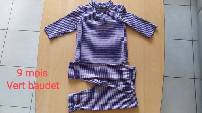 Ensemble t -shirt manches longues et legging 9 mois Vertbaudet