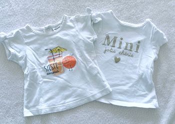 Lot de 2 tee shirt blanc « 1 TAO et 1 Kiabi » taille 3 mois