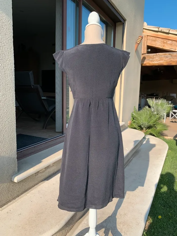 Robe en soie noire à pois Carroll taille 38 - photo numéro 14