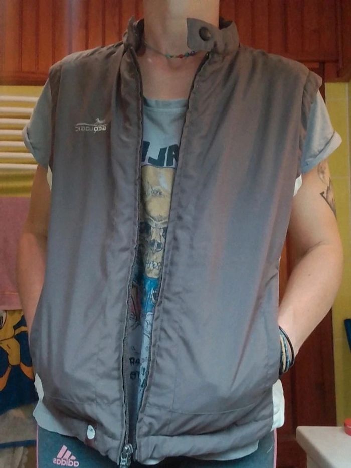 Veste sans manches femme brune et beige Geologic - photo numéro 6