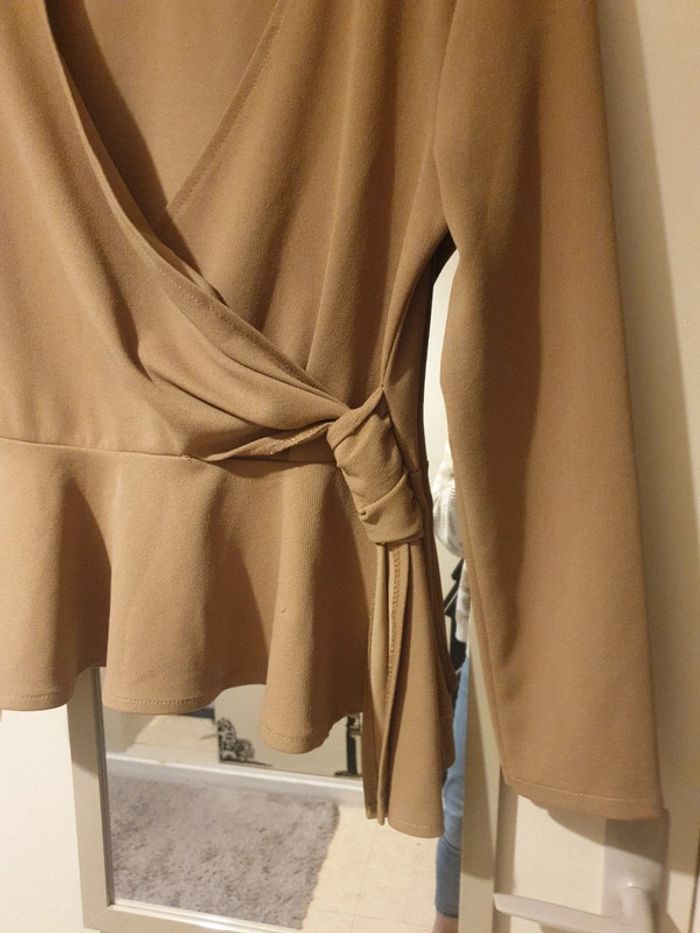 Blouse manches longues beige - photo numéro 2