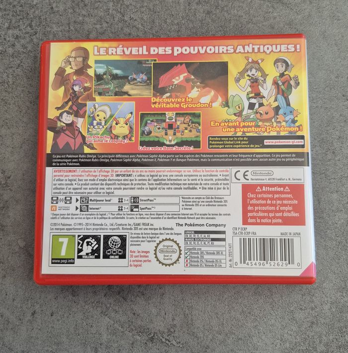 Jeu Nintendo 3DS - Pokémon Rubis Oméga - Complet - FR - photo numéro 2