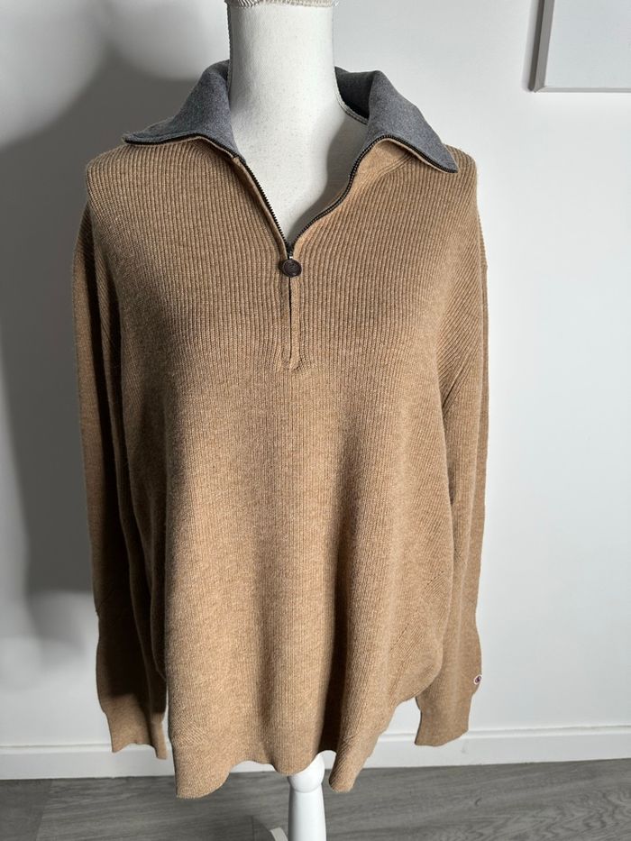 Pull beige laine et alpaga Serge Blanco TXL - photo numéro 5