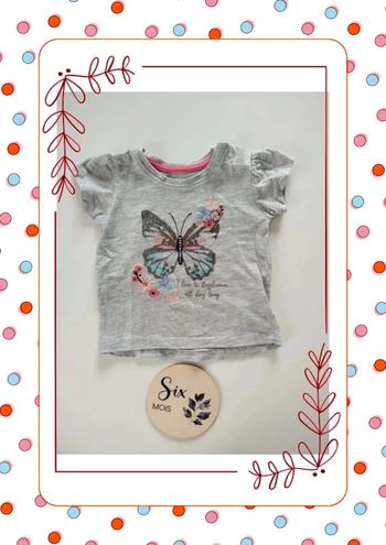 T shirt gris papillon