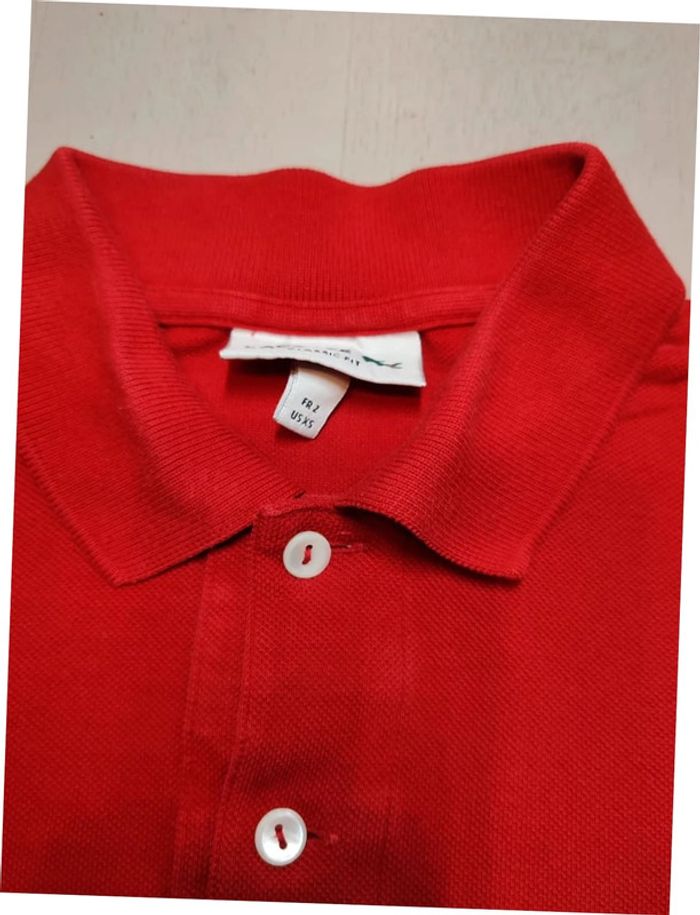 Lacoste polo rouge classic fit authentique très bon état taille  XS - photo numéro 6