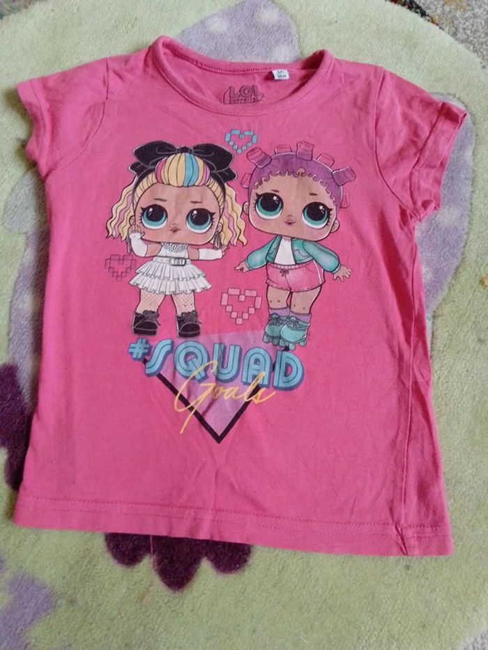 Tee shirt lol 3 ans fille rose