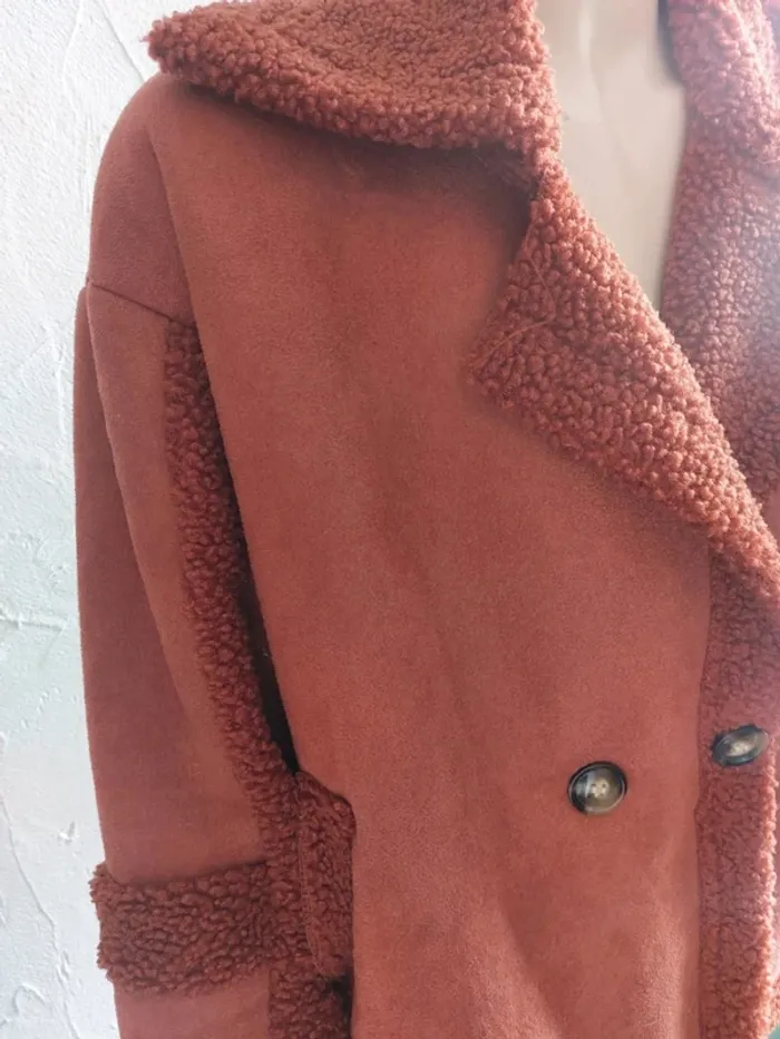 Manteau bouclée orange - photo numéro 2