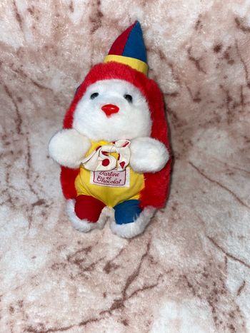 Peluche hérisson clown bleu jaune noeud pois bonnet Tartine Et Chocolat