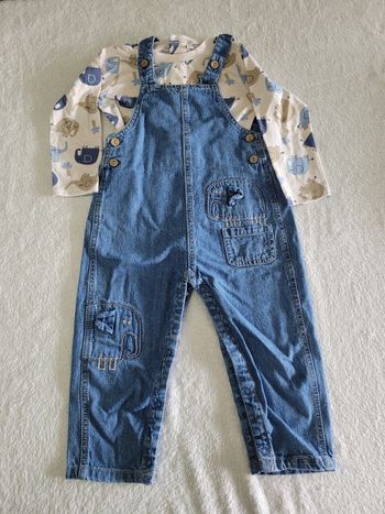 Ensemble salopette +tee-shirt éléphant 23 mois