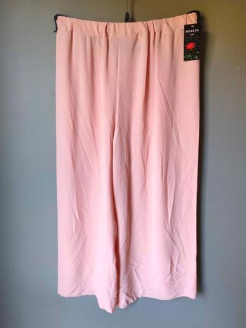 Pantalon élégant Rose pâle coupe droite fluide Taille 36 au 44