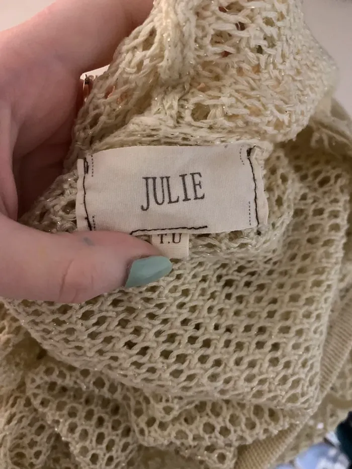 Haut beige pailletté - photo numéro 4
