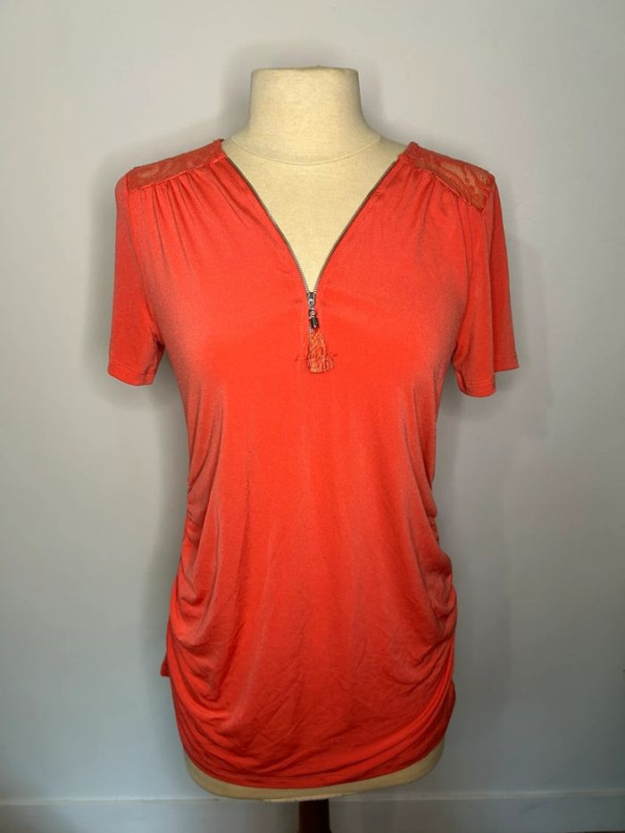 Top manches courtes orange / corail