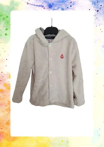 Veste blouson blanc capuche taille 3 ans les petits cœurs à la mer