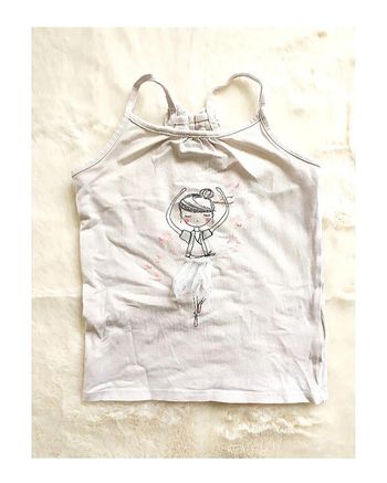 Débardeur fille 3 ans Vertbaudet motif danseuse coton avec tutu