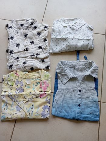 Lot de 4 chemisettes chemises manches courtes femme taille 42/44