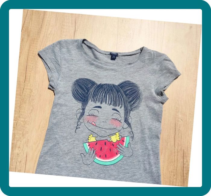 Tee shirt gris fille kiabi 10 ans - photo numéro 2