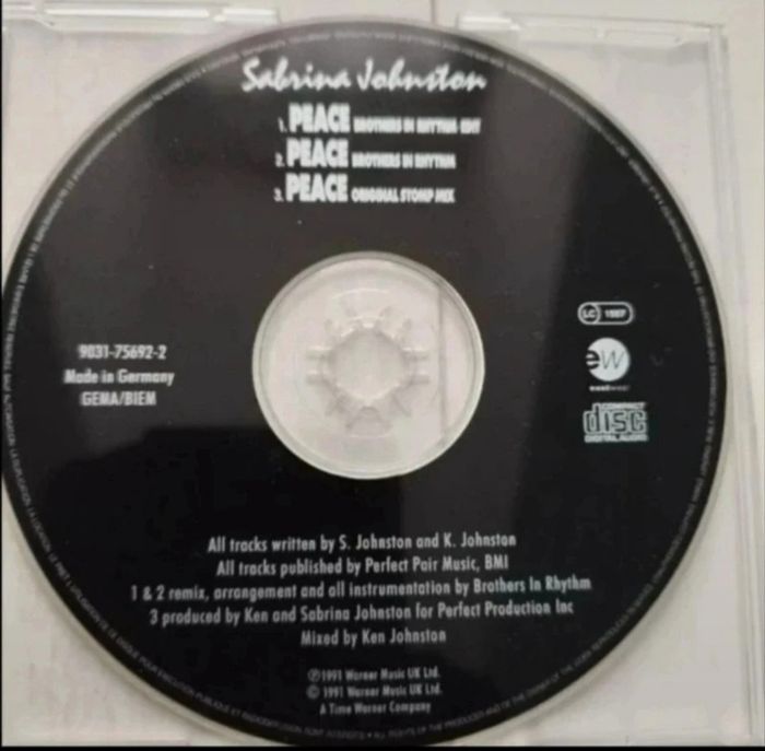 CD single Peace - Sabrina Johnston - photo numéro 5