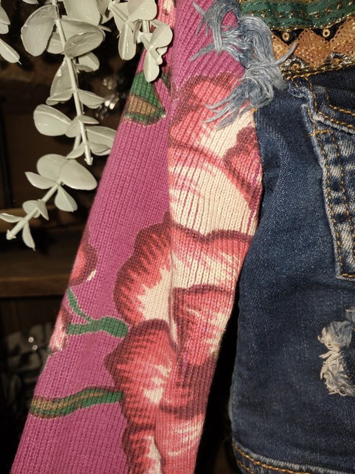 Veste en jean et paillettes Desigual 4 ans fille - photo numéro 4