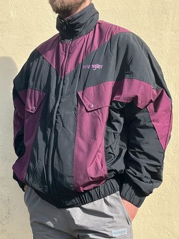Veste bomber Wangler noir et prune