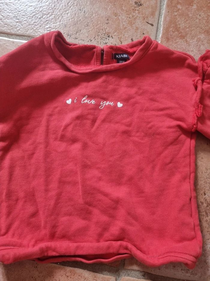 Pull rouge bébé fille