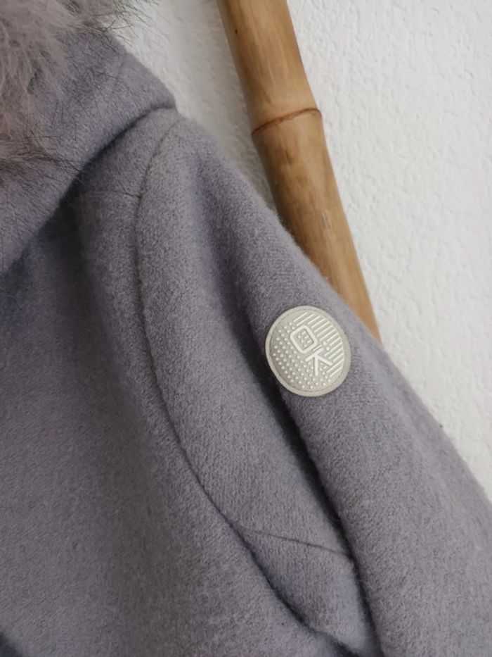 Manteau à capuche gris en laine Okaïdi 12 ans - photo numéro 3