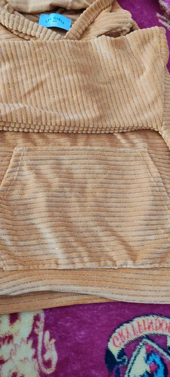 Sweat fille effet velours - photo numéro 2