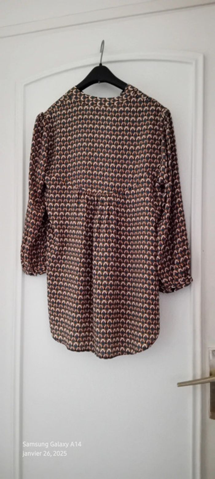 Tunique fluide motif losanges arlequin coloré marron femme xs primark - photo numéro 4