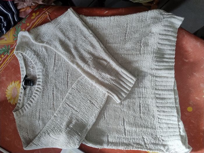 Pull en maille crème